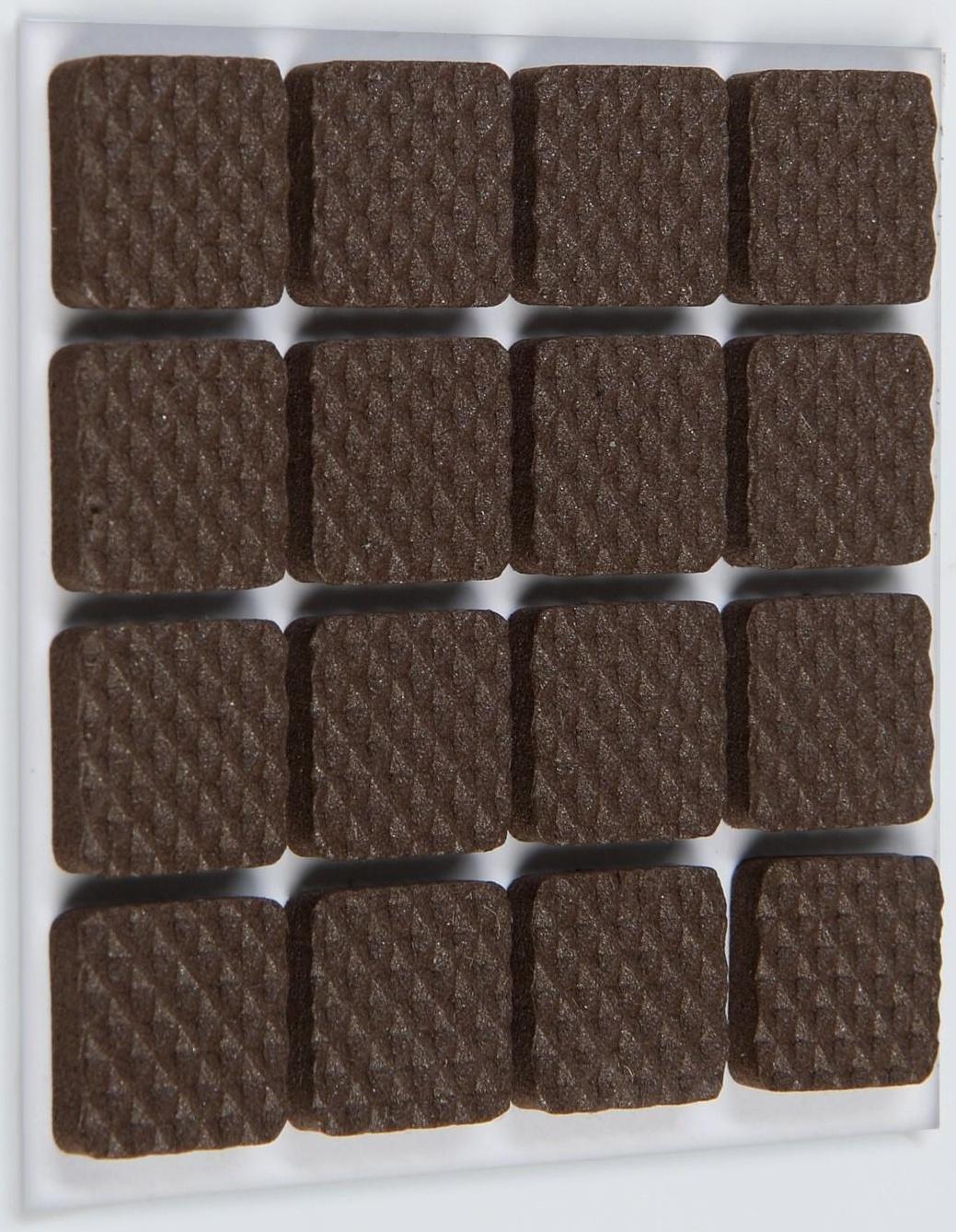 Накладка мебельная квадратная ТУНДРА, размер 18 х 18 мм, 32 шт., полимерная, коричневая