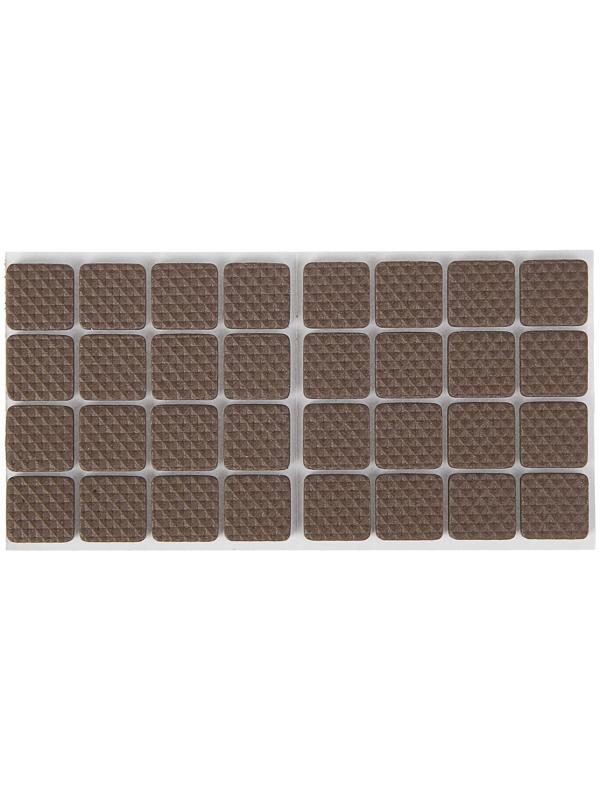 Накладка мебельная квадратная ТУНДРА, размер 18 х 18 мм, 32 шт., полимерная, коричневая