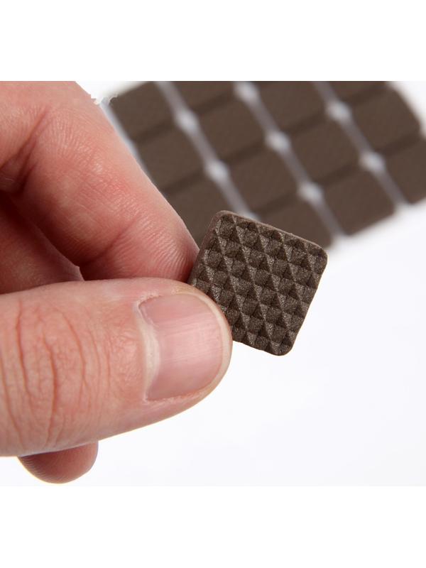 Накладка мебельная квадратная ТУНДРА, размер 18 х 18 мм, 32 шт., полимерная, коричневая