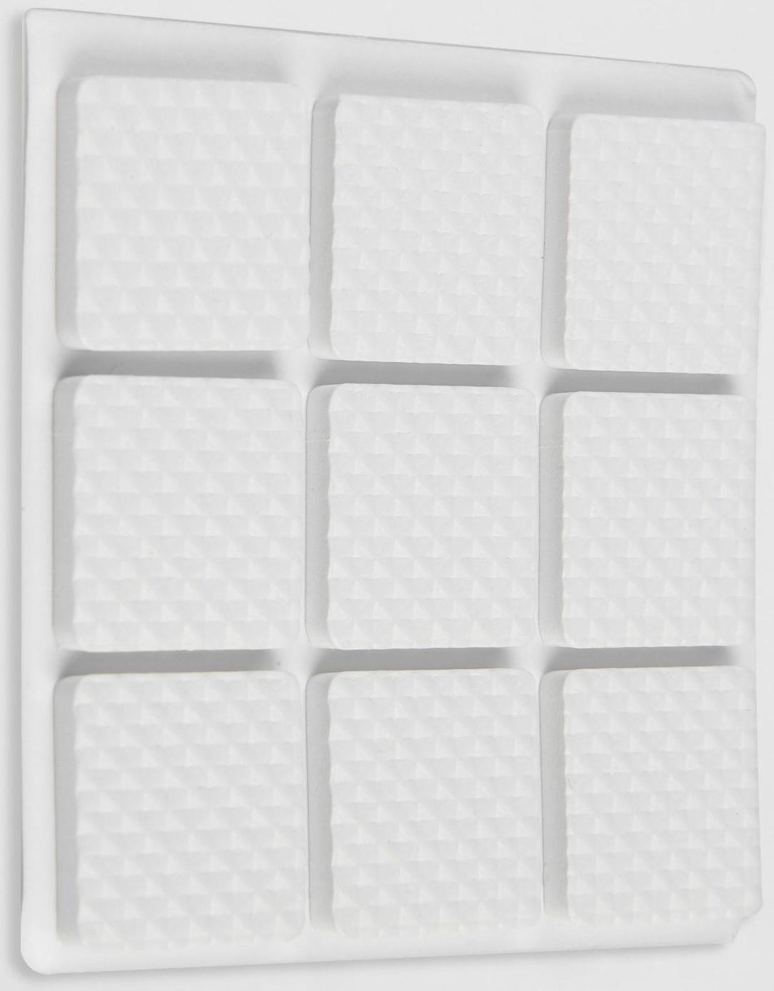 Накладка мебельная квадратная ТУНДРА, размер 25 х 25 мм, 18 шт, полимерная, цвет белый