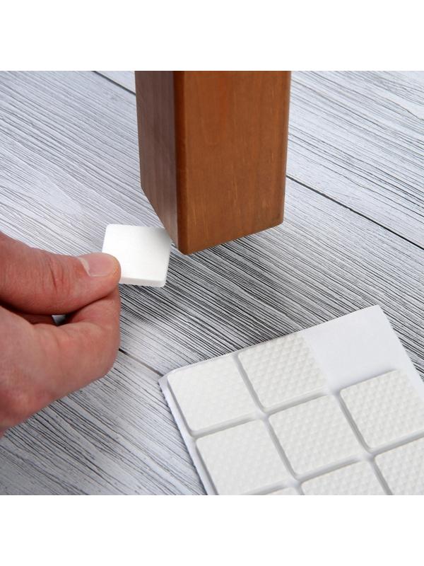 Накладка мебельная квадратная ТУНДРА, размер 25 х 25 мм, 18 шт, полимерная, цвет белый