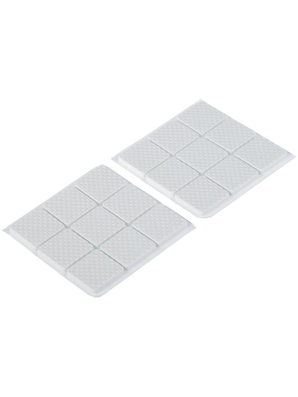 Накладка мебельная квадратная ТУНДРА, размер 25 х 25 мм, 18 шт, полимерная, цвет белый