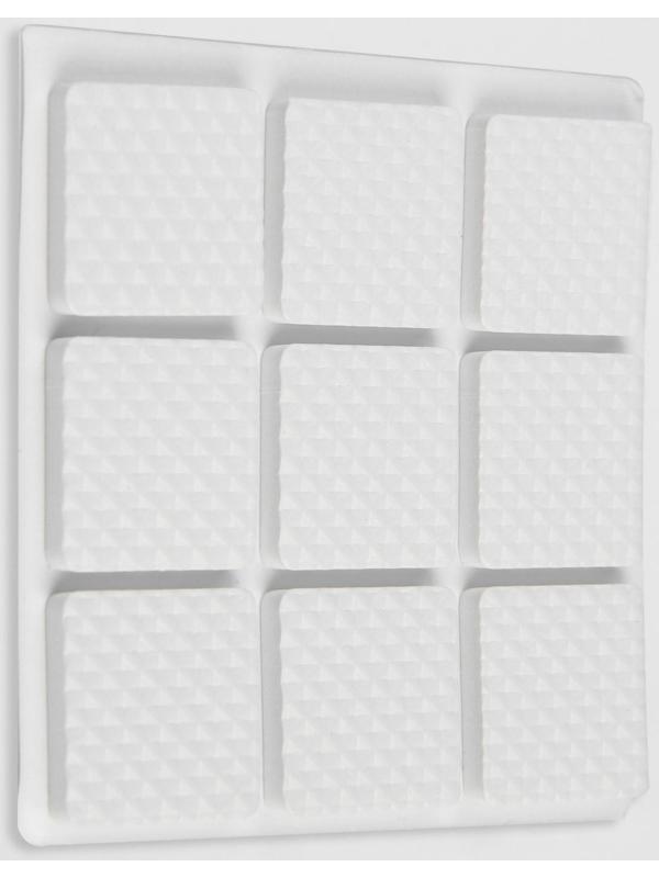 Накладка мебельная квадратная ТУНДРА, размер 25 х 25 мм, 18 шт, полимерная, цвет белый
