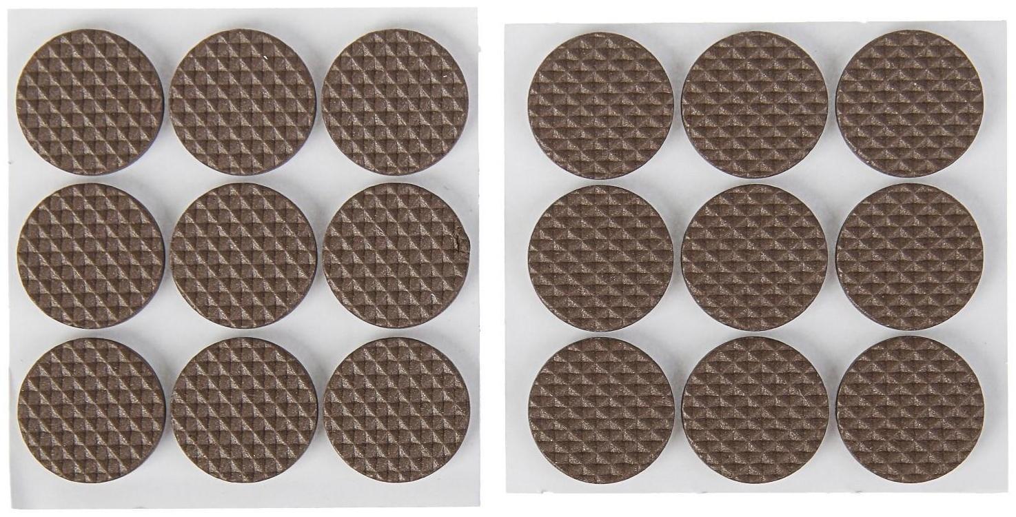 Накладка мебельная круглая ТУНДРА, d=25 мм, 18 шт., полимерная, коричневая