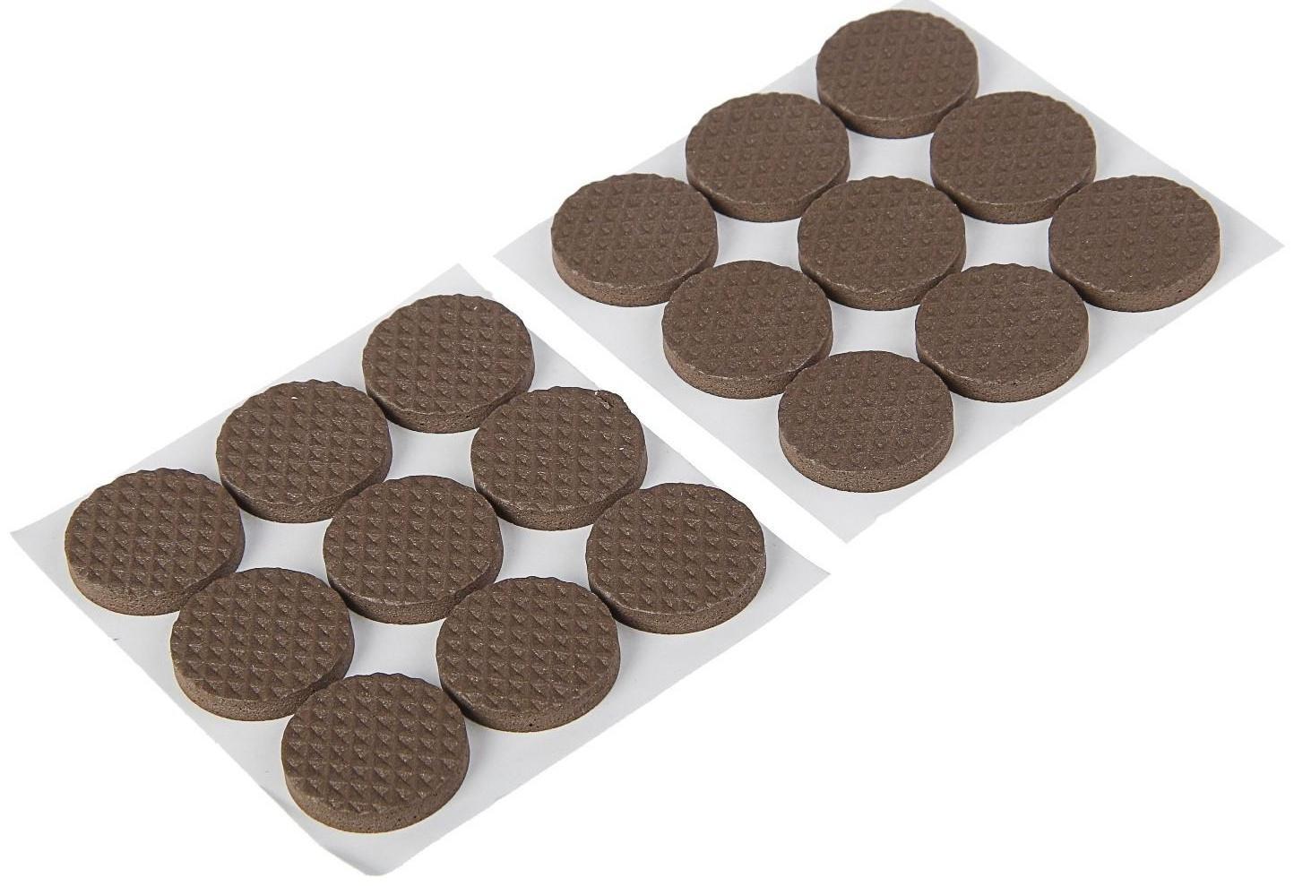 Накладка мебельная круглая ТУНДРА, d=25 мм, 18 шт., полимерная, коричневая