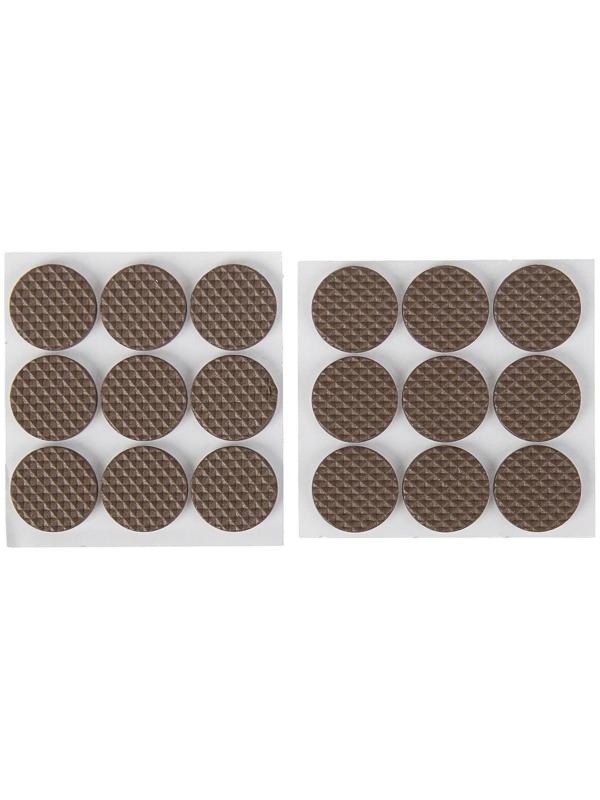 Накладка мебельная круглая ТУНДРА, d=25 мм, 18 шт., полимерная, коричневая