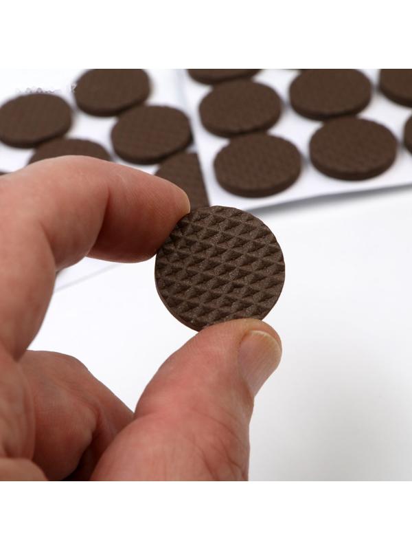 Накладка мебельная круглая ТУНДРА, d=25 мм, 18 шт., полимерная, коричневая