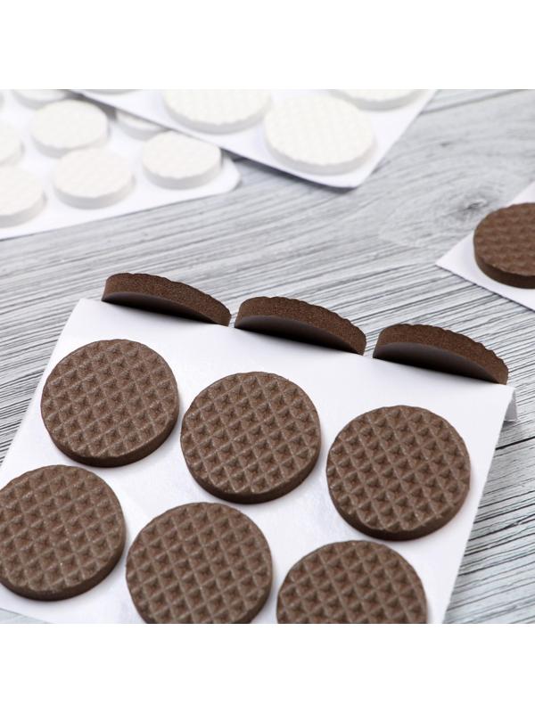 Накладка мебельная круглая ТУНДРА, d=25 мм, 18 шт., полимерная, коричневая