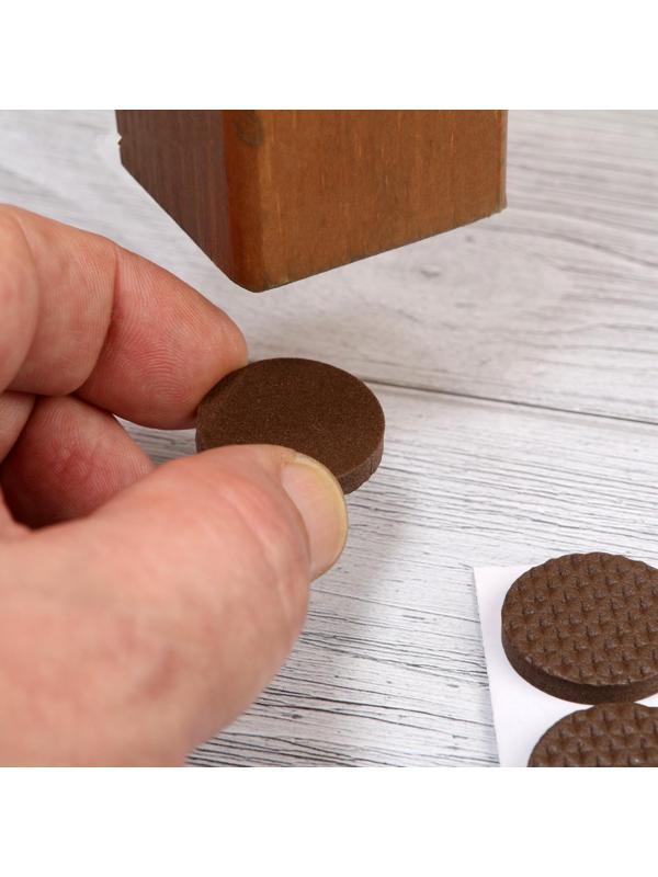 Накладка мебельная круглая ТУНДРА, d=25 мм, 18 шт., полимерная, коричневая