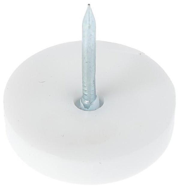 Накладка мебельная круглая ТУНДРА, d=24 мм, 8 шт., пластиковая, цвет белый