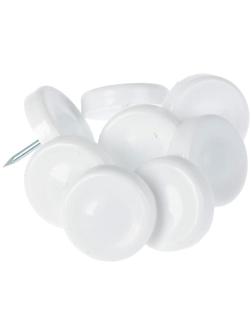 Накладка мебельная круглая ТУНДРА, d=24 мм, 8 шт., пластиковая, цвет белый