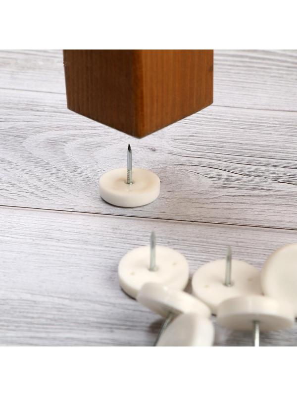 Накладка мебельная круглая ТУНДРА, d=24 мм, 8 шт., пластиковая, цвет белый