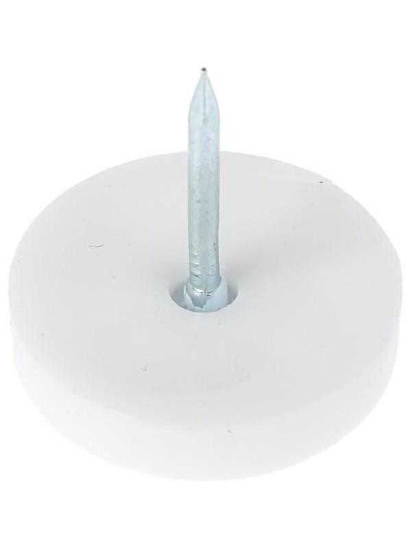 Накладка мебельная круглая ТУНДРА, d=24 мм, 8 шт., пластиковая, цвет белый