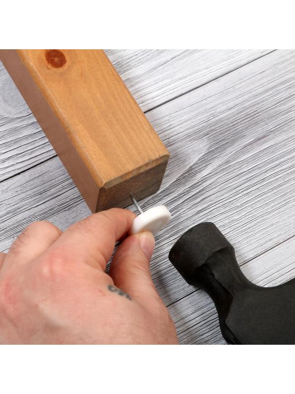 Накладка мебельная круглая ТУНДРА, d=24 мм, 8 шт., пластиковая, цвет белый