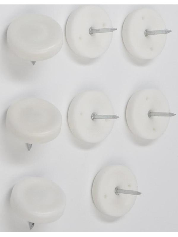 Накладка мебельная круглая ТУНДРА, d=24 мм, 8 шт., пластиковая, цвет белый