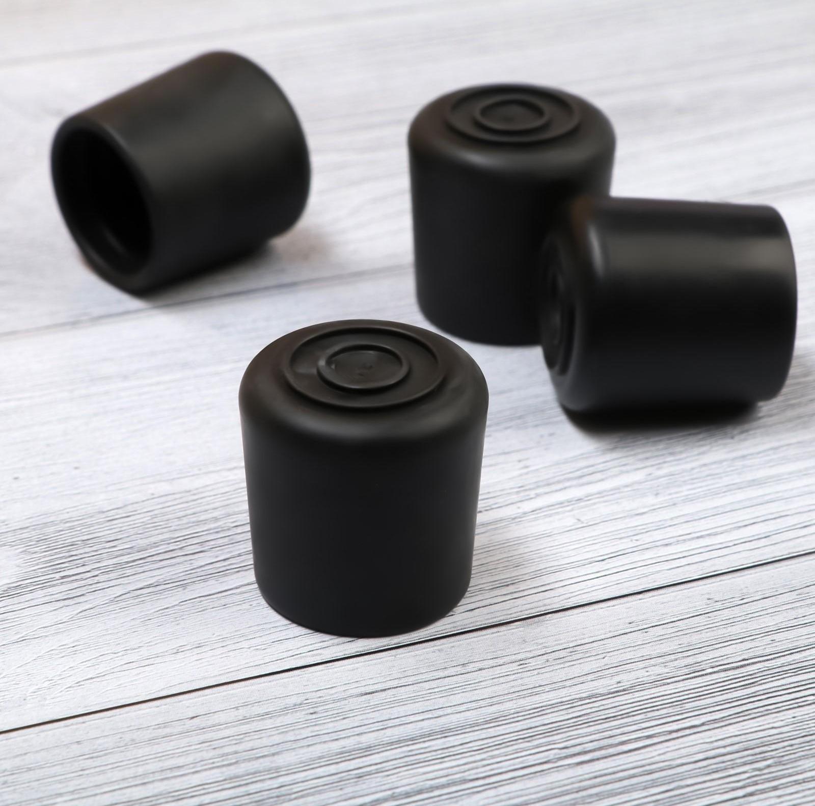 Накладка мебельная круглая ТУНДРА, d=25 мм, 4 шт., черная