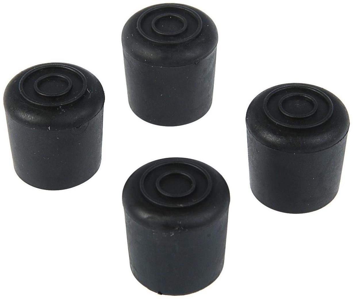 Накладка мебельная круглая ТУНДРА, d=25 мм, 4 шт., черная