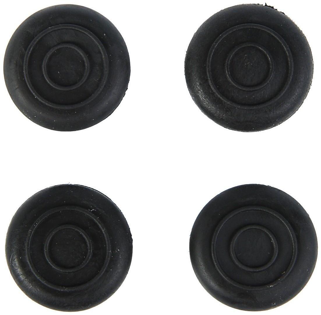 Накладка мебельная круглая ТУНДРА, d=25 мм, 4 шт., черная