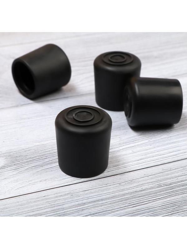 Накладка мебельная круглая ТУНДРА, d=25 мм, 4 шт., черная