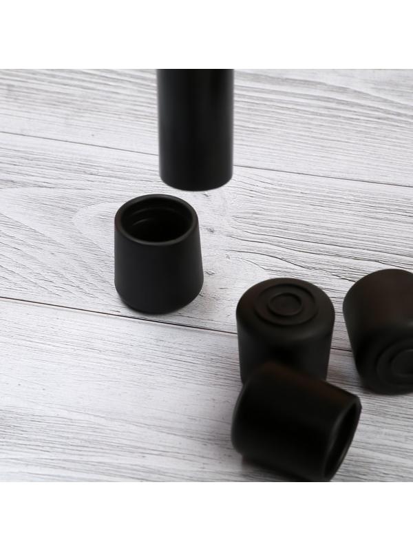 Накладка мебельная круглая ТУНДРА, d=25 мм, 4 шт., черная