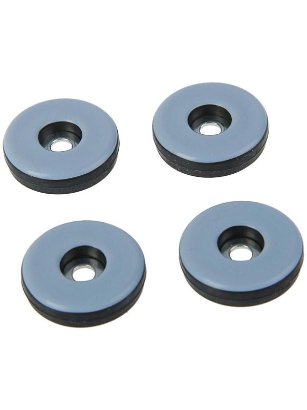 Накладка мебельная круглая ТУНДРА, d=30 мм, 4 шт., полимерная, цвет серый