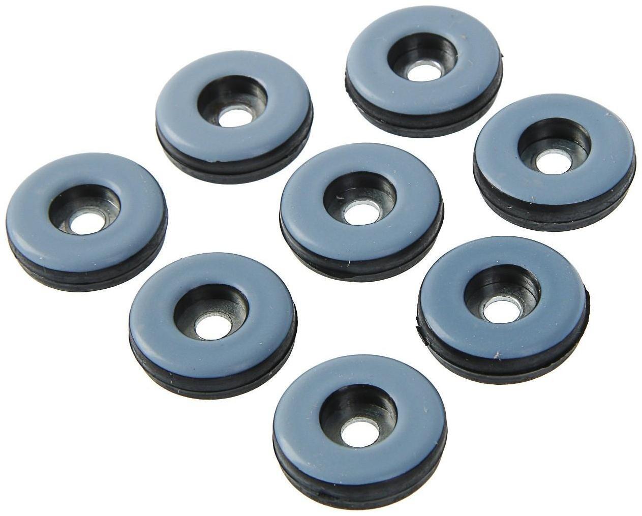 Накладка мебельная круглая ТУНДРА, d=25 мм, 8 шт., полимерная, цвет серый