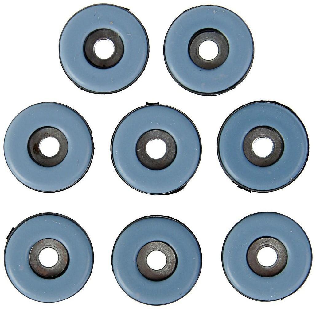 Накладка мебельная круглая ТУНДРА, d=25 мм, 8 шт., полимерная, цвет серый
