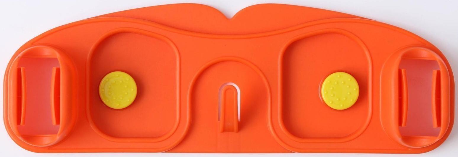 Держатель для уборочного инвентаря с крючками, 30×10×5 см, на липучке, цвет МИКС