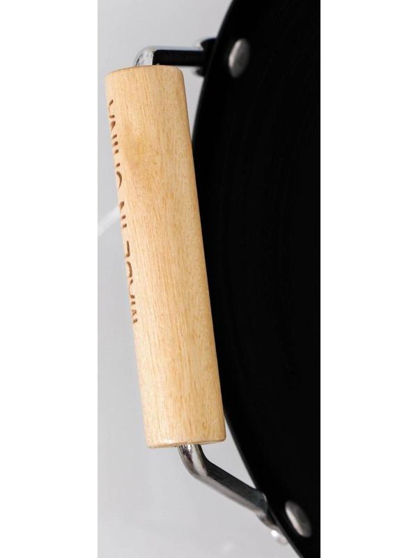 Сковорода-WOK Доляна «Жаклин», d=24,5 см, деревянные ручки, цвет чёрный