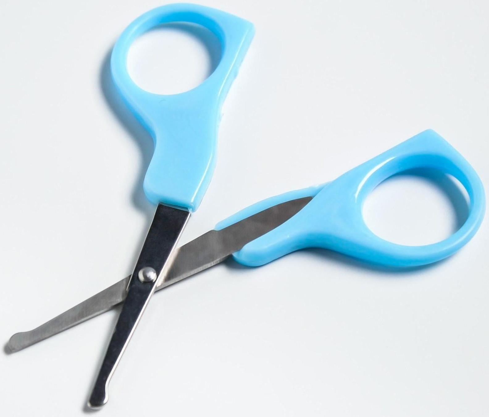 Детский маникюрный набор, 3 предмета: ножницы, пилка, книпсер, от 0 мес., цвет голубой