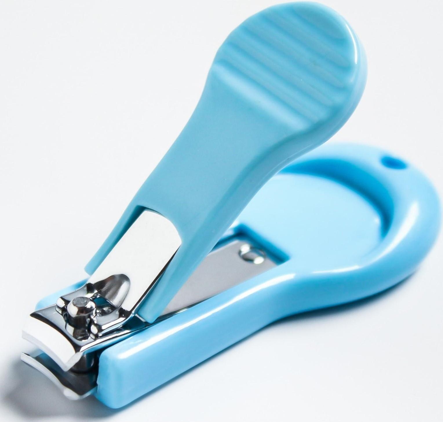Детский маникюрный набор, 3 предмета: ножницы, пилка, книпсер, от 0 мес., цвет голубой