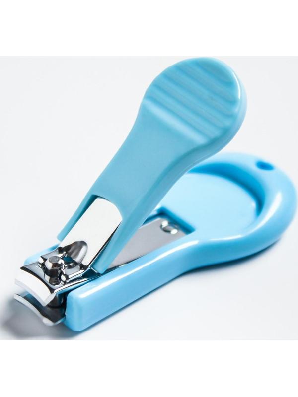 Детский маникюрный набор, 3 предмета: ножницы, пилка, книпсер, от 0 мес., цвет голубой