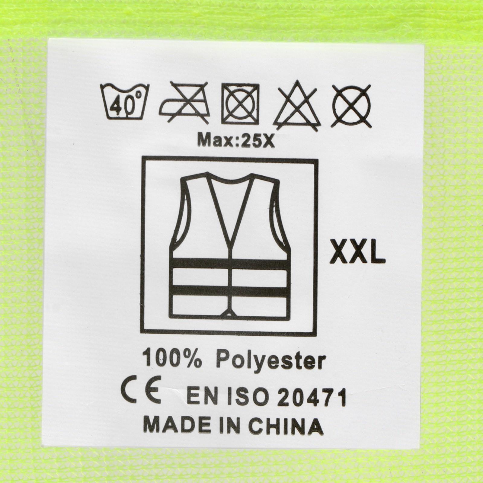 Жилет сигнальный TORSO, светоотражающий, салатовый, 3 класс, размер 2XL