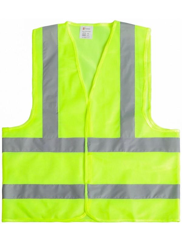 Жилет сигнальный TORSO, светоотражающий, салатовый, 3 класс, размер 2XL