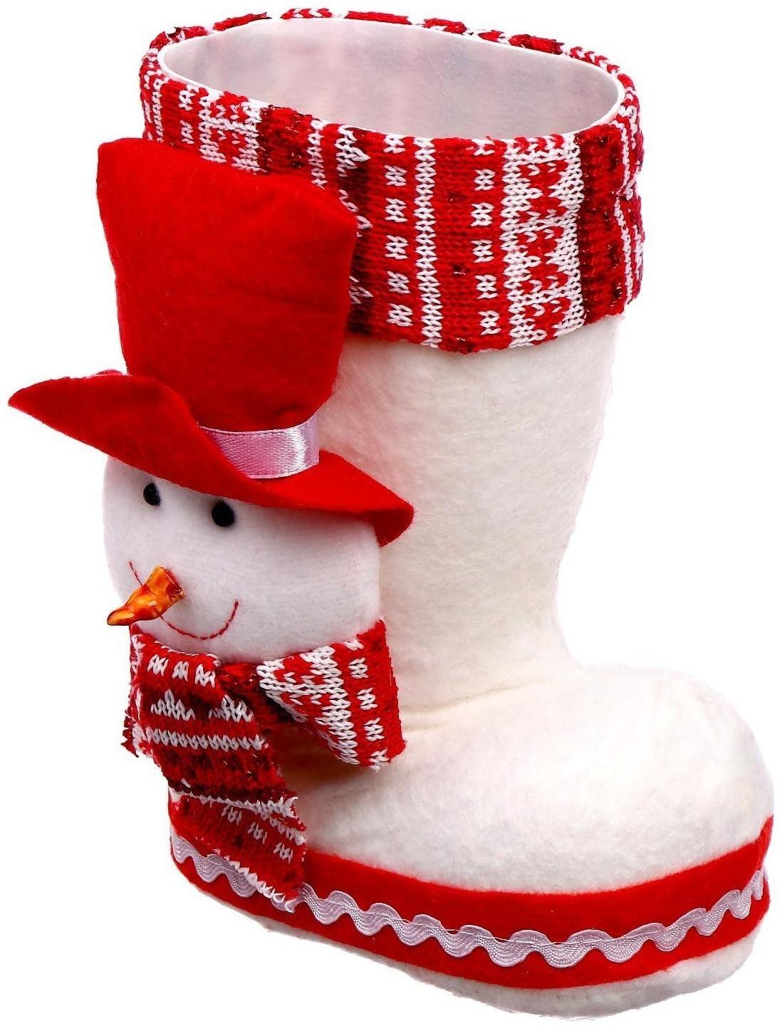 Конфетница «Сапожок», cнеговичок-морковный носик, вместимость 400 г