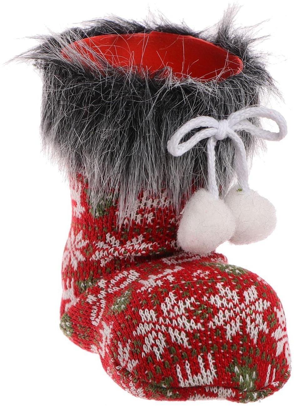 Конфетница «Сапожок», с ёлочками, на завязках, цвета МИКС