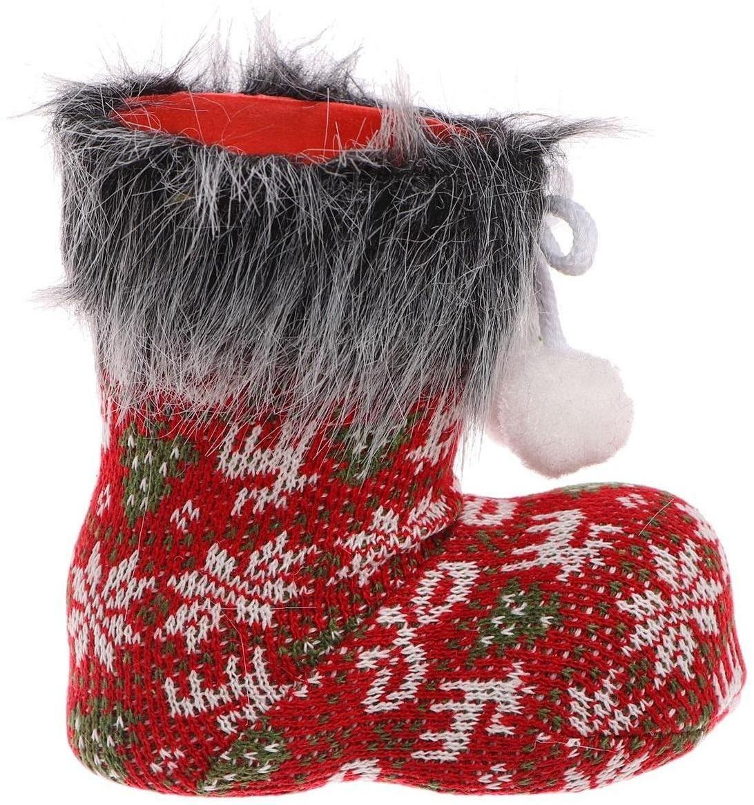 Конфетница «Сапожок», с ёлочками, на завязках, цвета МИКС