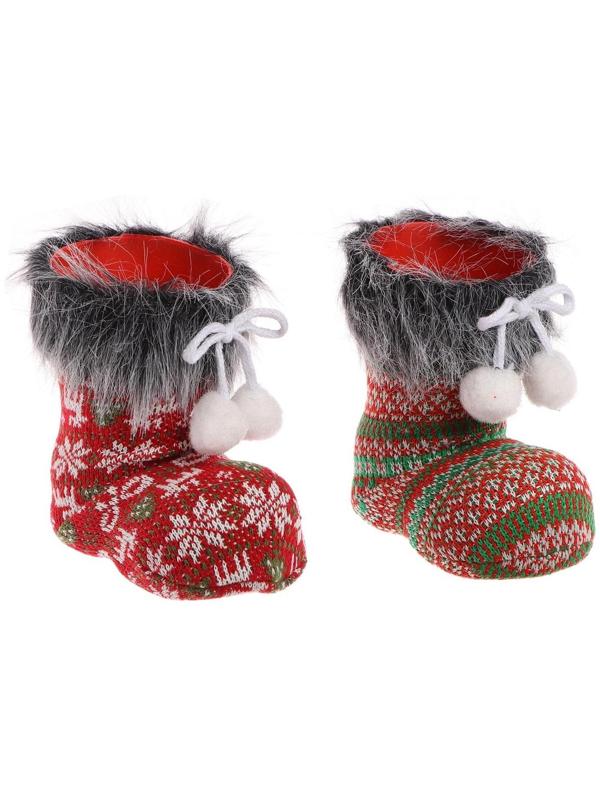 Конфетница «Сапожок», с ёлочками, на завязках, цвета МИКС