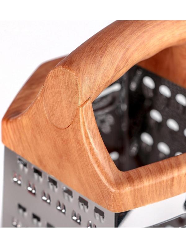 Тёрка шестигранная Доляна «Деревушка», 14,5×11,5×21,5 см, цвет коричневый