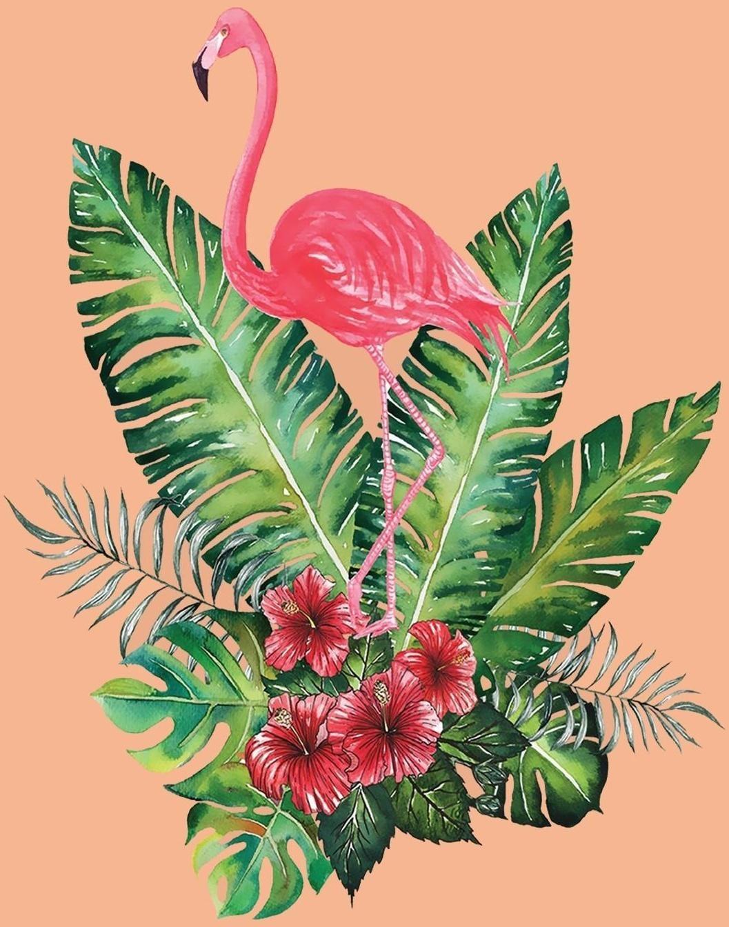 Термотрансфер «Фламинго в кустах», 19,5 × 15 см