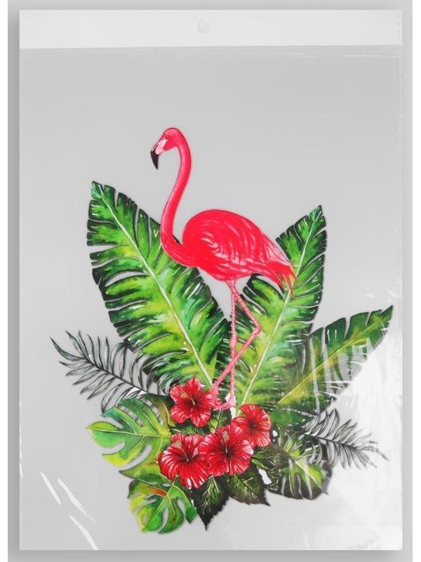 Термотрансфер «Фламинго в кустах», 19,5 × 15 см