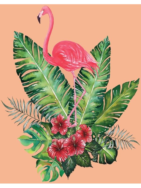 Термотрансфер «Фламинго в кустах», 19,5 × 15 см