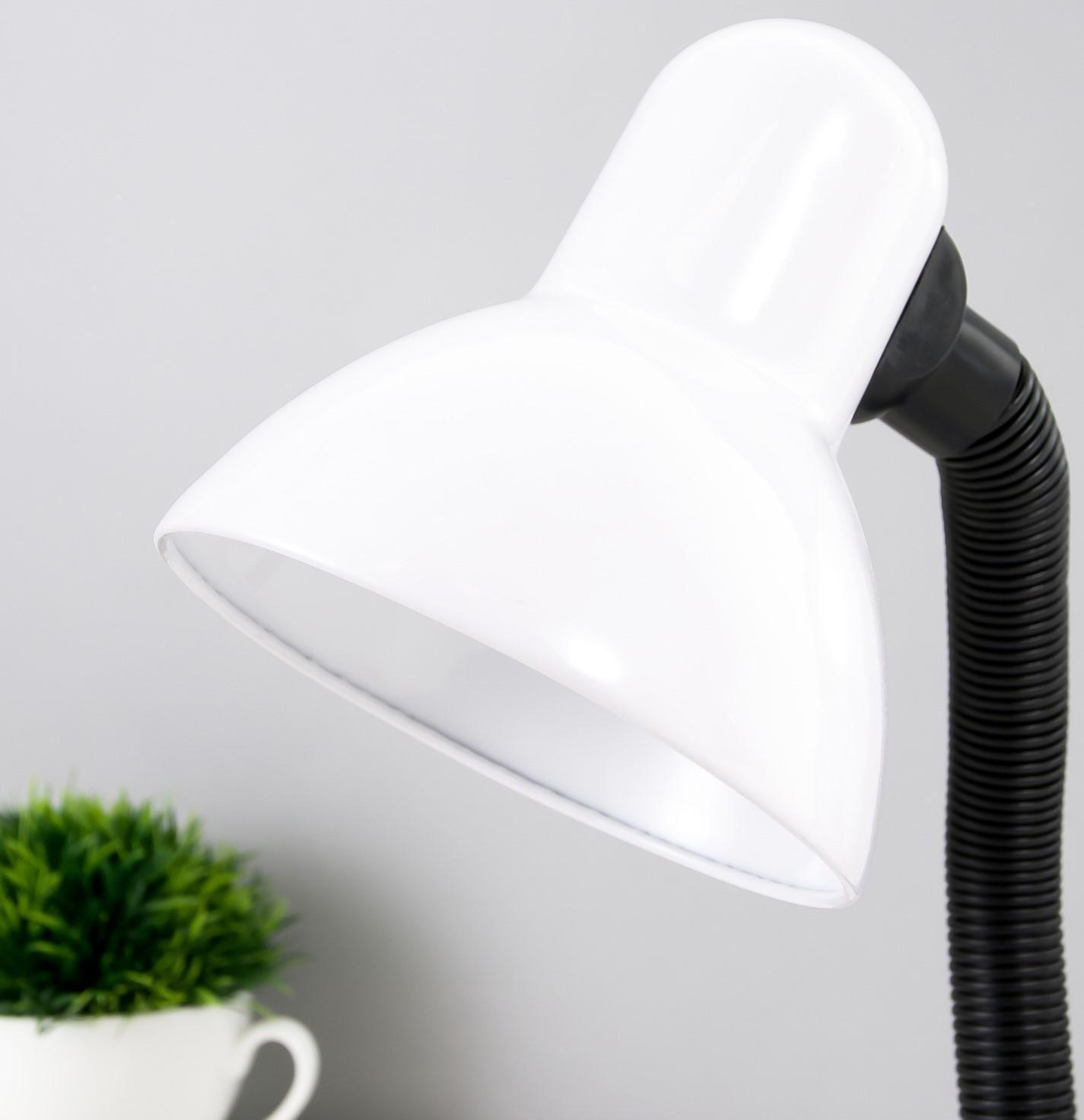 Лампа настольная Е27, с выкл. (220В) белая 34х14х14