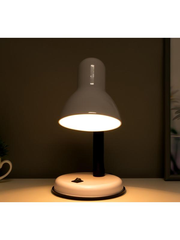 Лампа настольная Е27, с выкл. (220В) белая 34х14х14