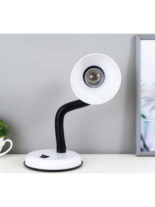 Лампа настольная Е27, с выкл. (220В) белая 34х14х14