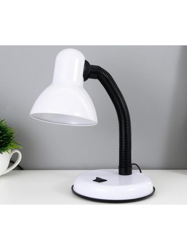 Лампа настольная Е27, с выкл. (220В) белая 34х14х14