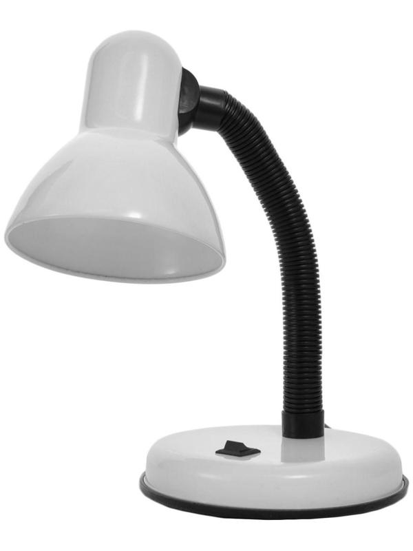 Лампа настольная Е27, с выкл. (220В) белая 34х14х14