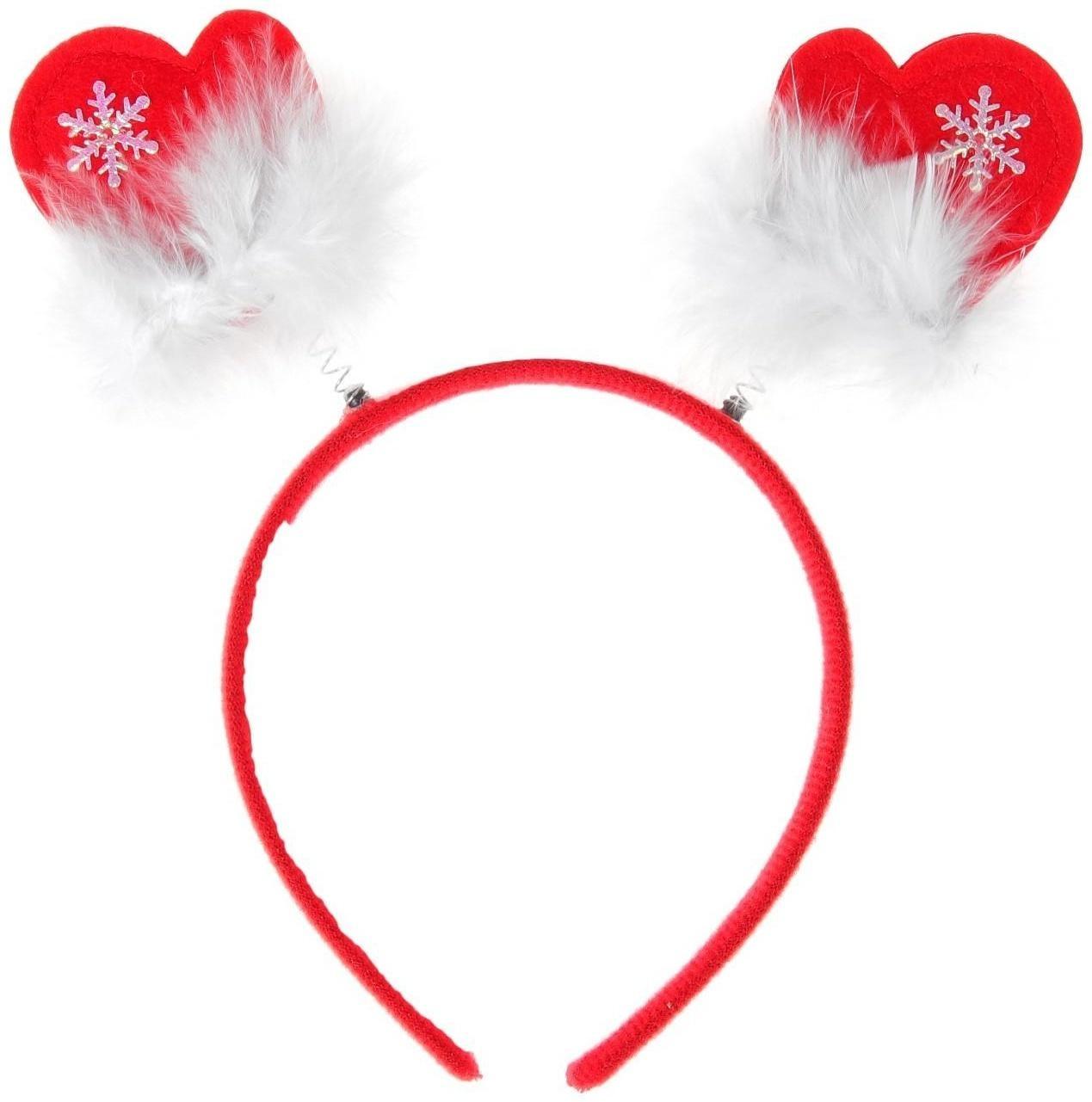 Карнавальный ободок «Варежки», с белым пухом, цвета МИКС