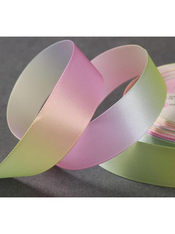 Лента атласная «Радуга», 25 мм × 18 ± 1 м, разноцветная