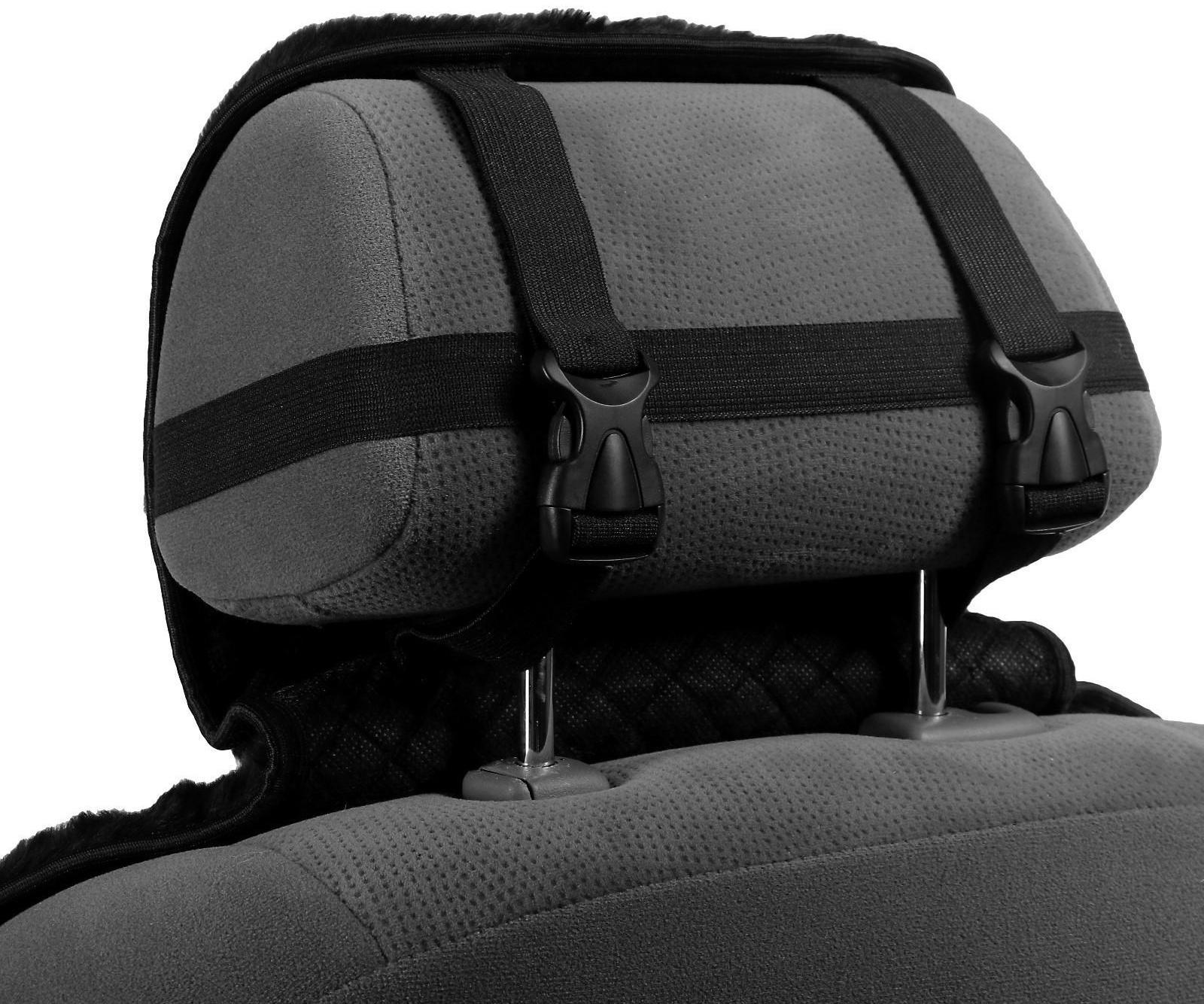 Накидка на сиденье, натуральная шерсть, 145х55 см, черная